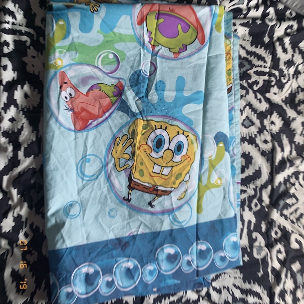 Spongbob twin bedding sheet w/ pillow case